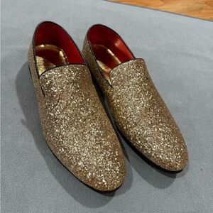 Men's Gold Glitter Loafers